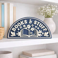 Books and Stuff Bookshelf Sign Decor