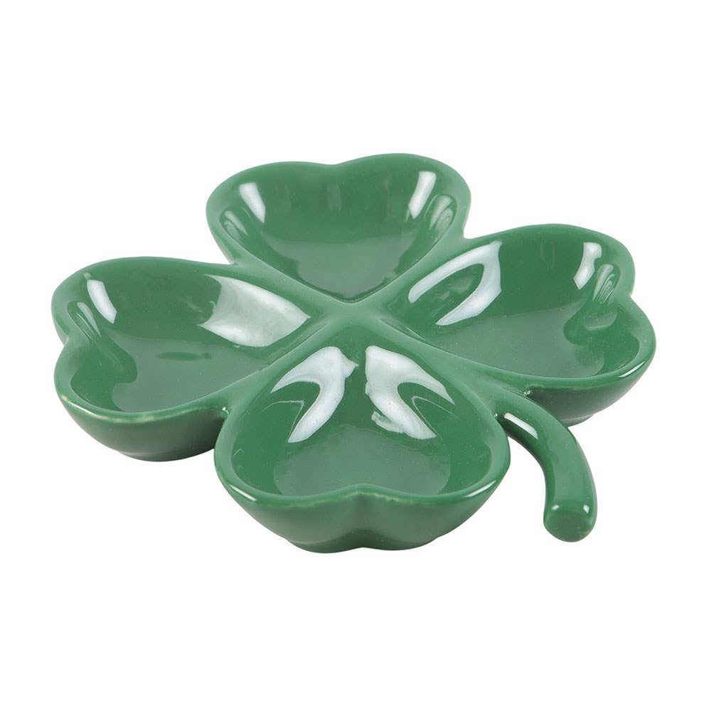 Four-Leaf Clover Ceramic Trinket Tray