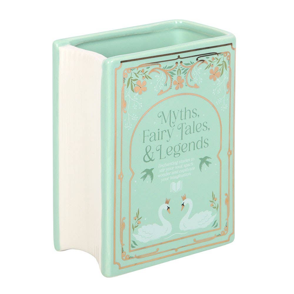 Green Book Shaped Flower Vase