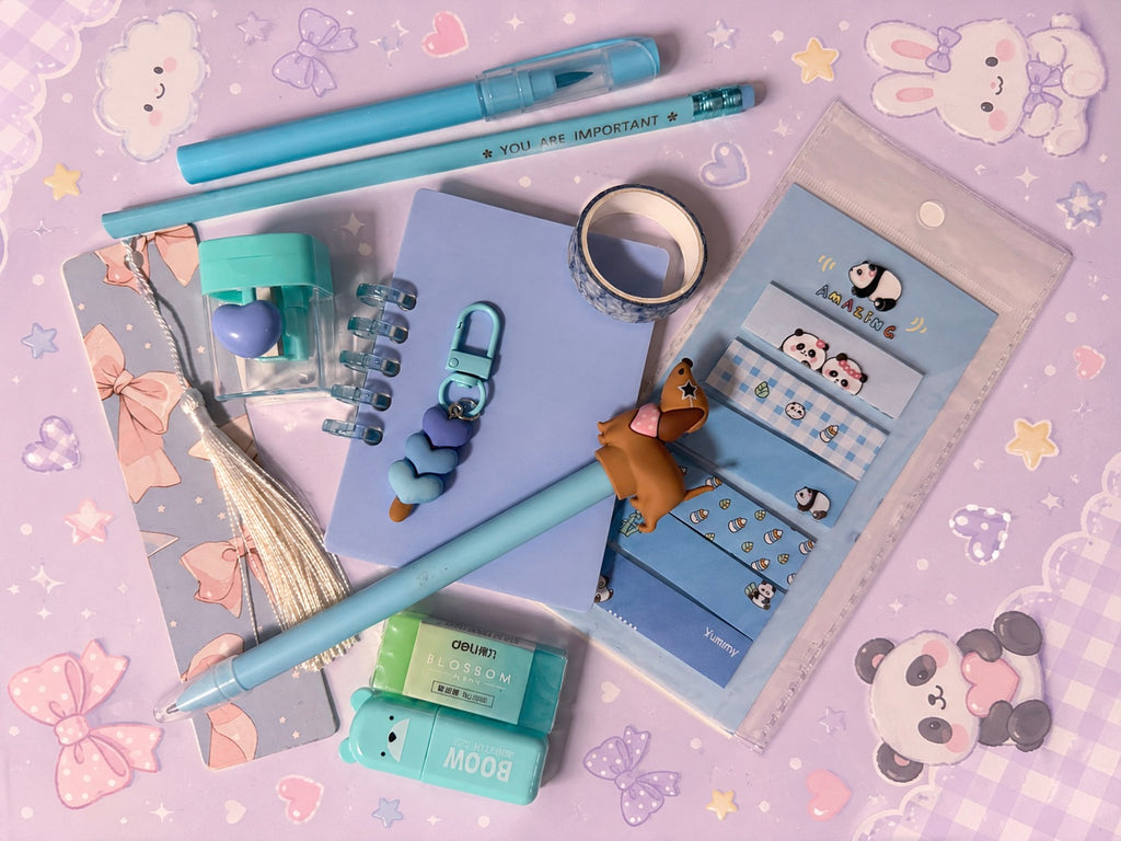 Blue Bookish Stationary Bundle