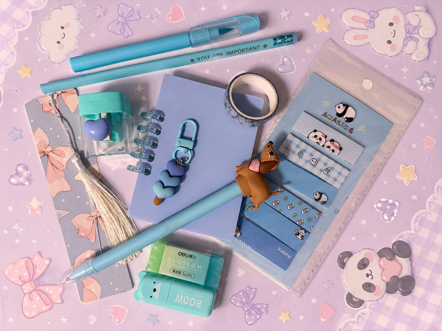 Blue Bookish Stationary Bundle