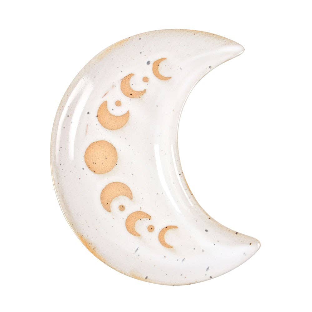 Moon Phase Crescent Ceramic Trinket Tray 12cm