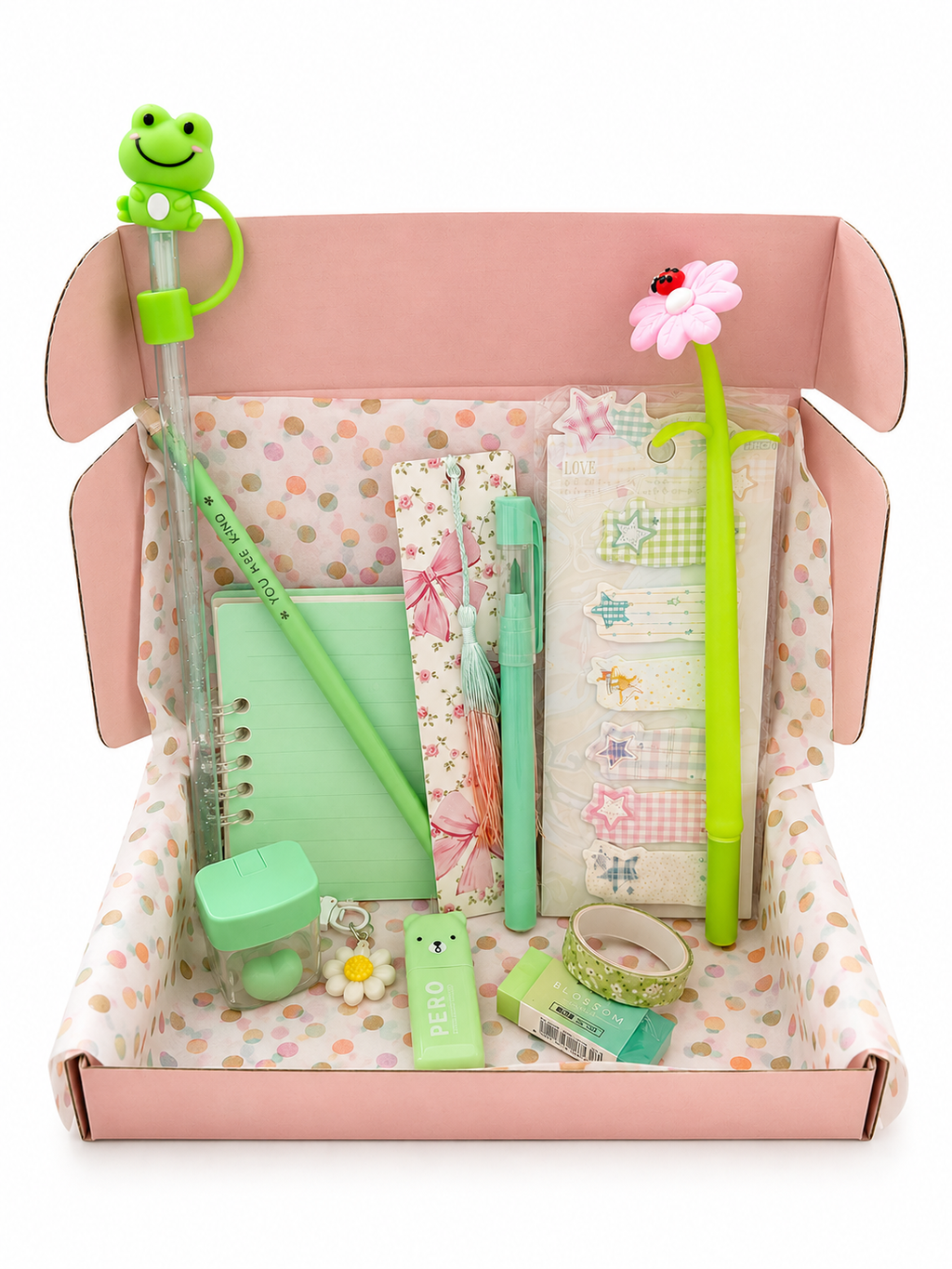 Green Bookish Stationary Bundle