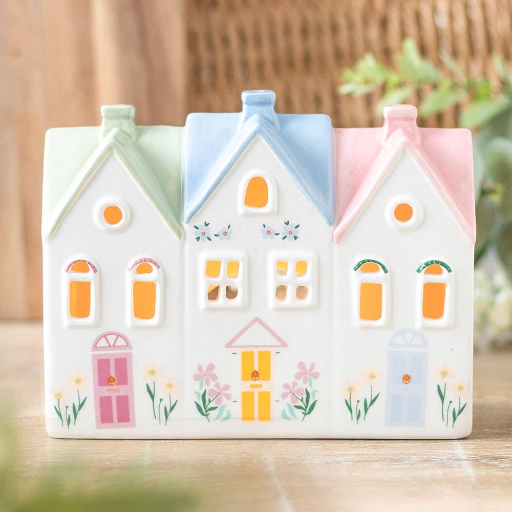 Pastel House Ceramic Incense Cone Burner And Tealight Holder