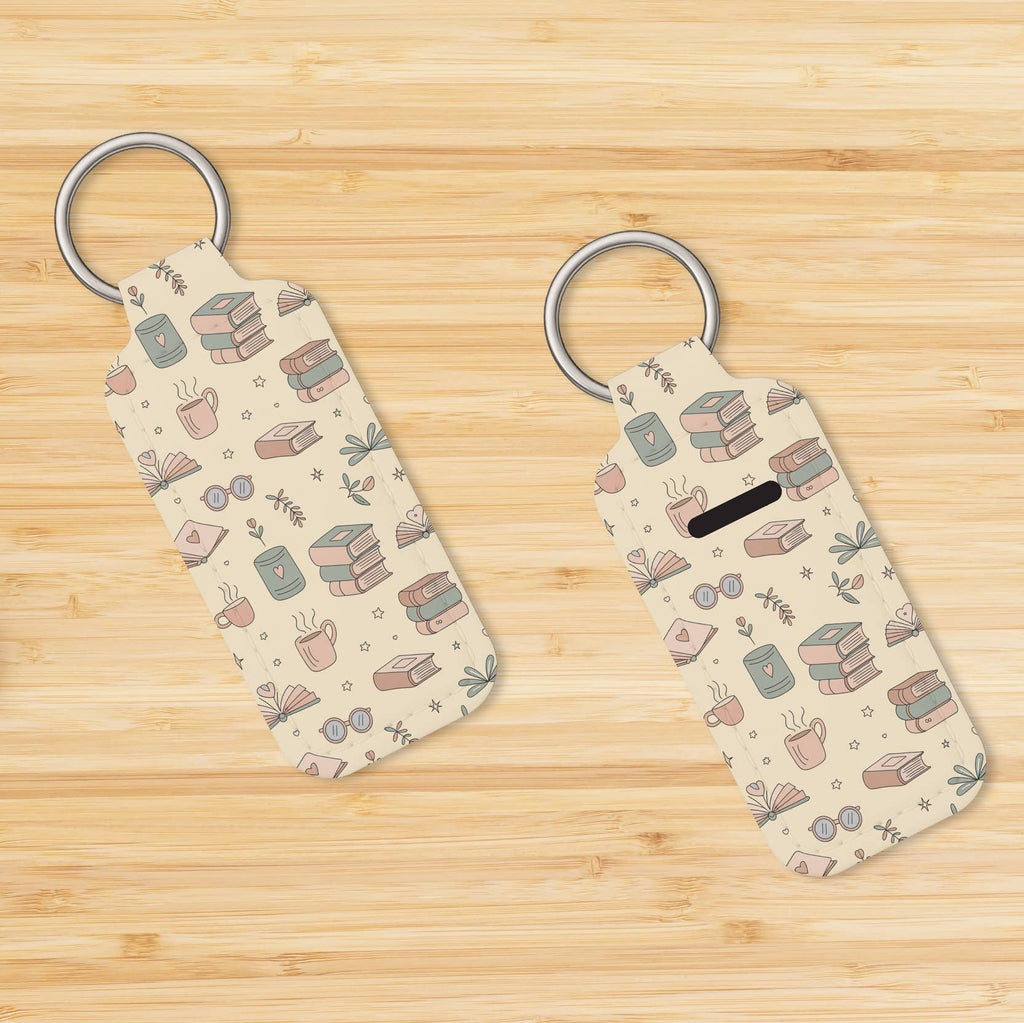 Bookish Book Lover Lip Balm Holder Keychain