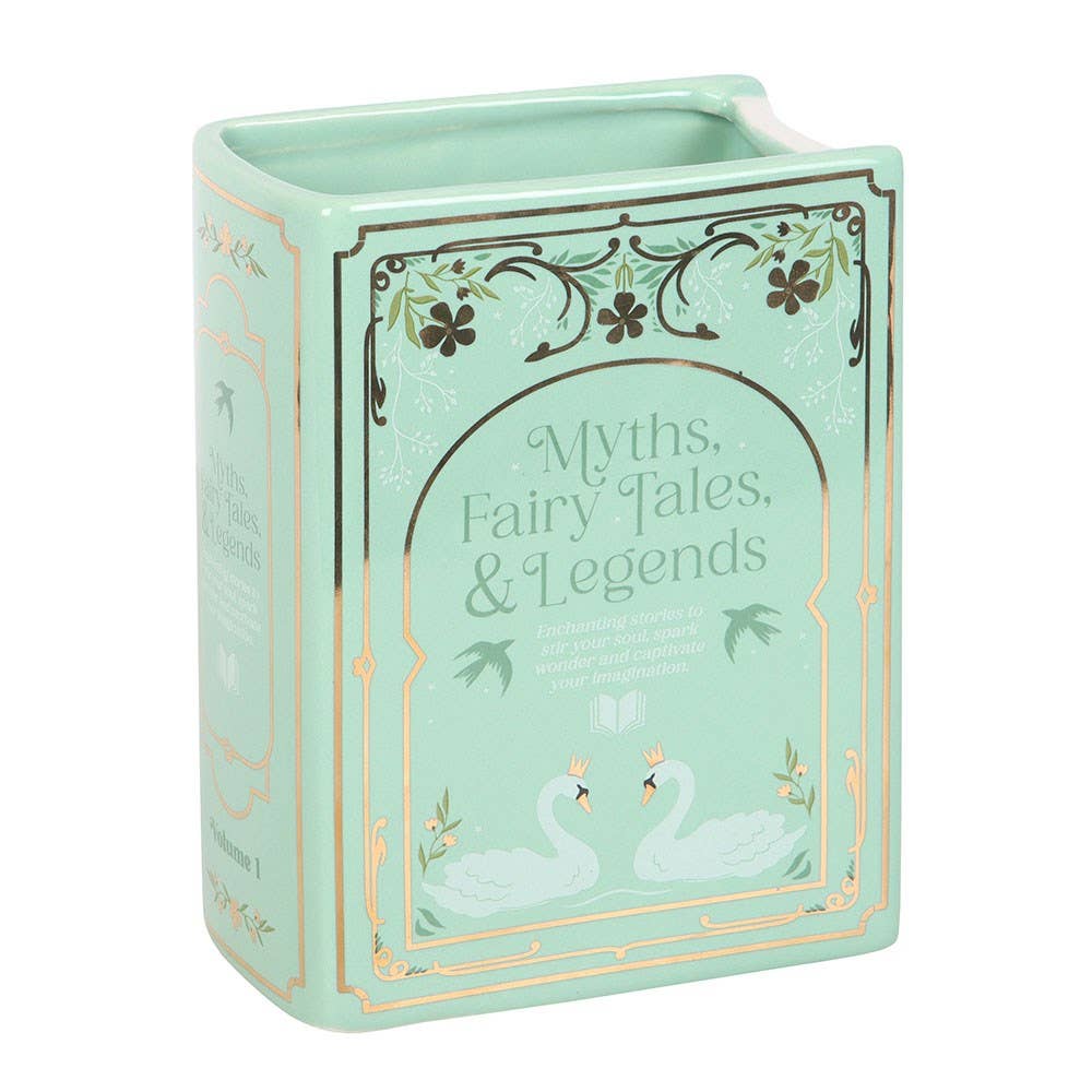 Green Book Shaped Flower Vase