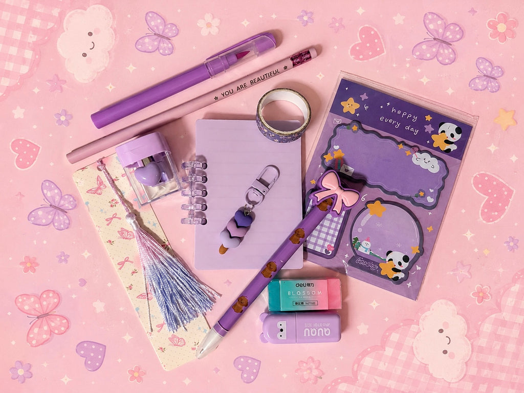 Purple Bookish Stationary Bundle
