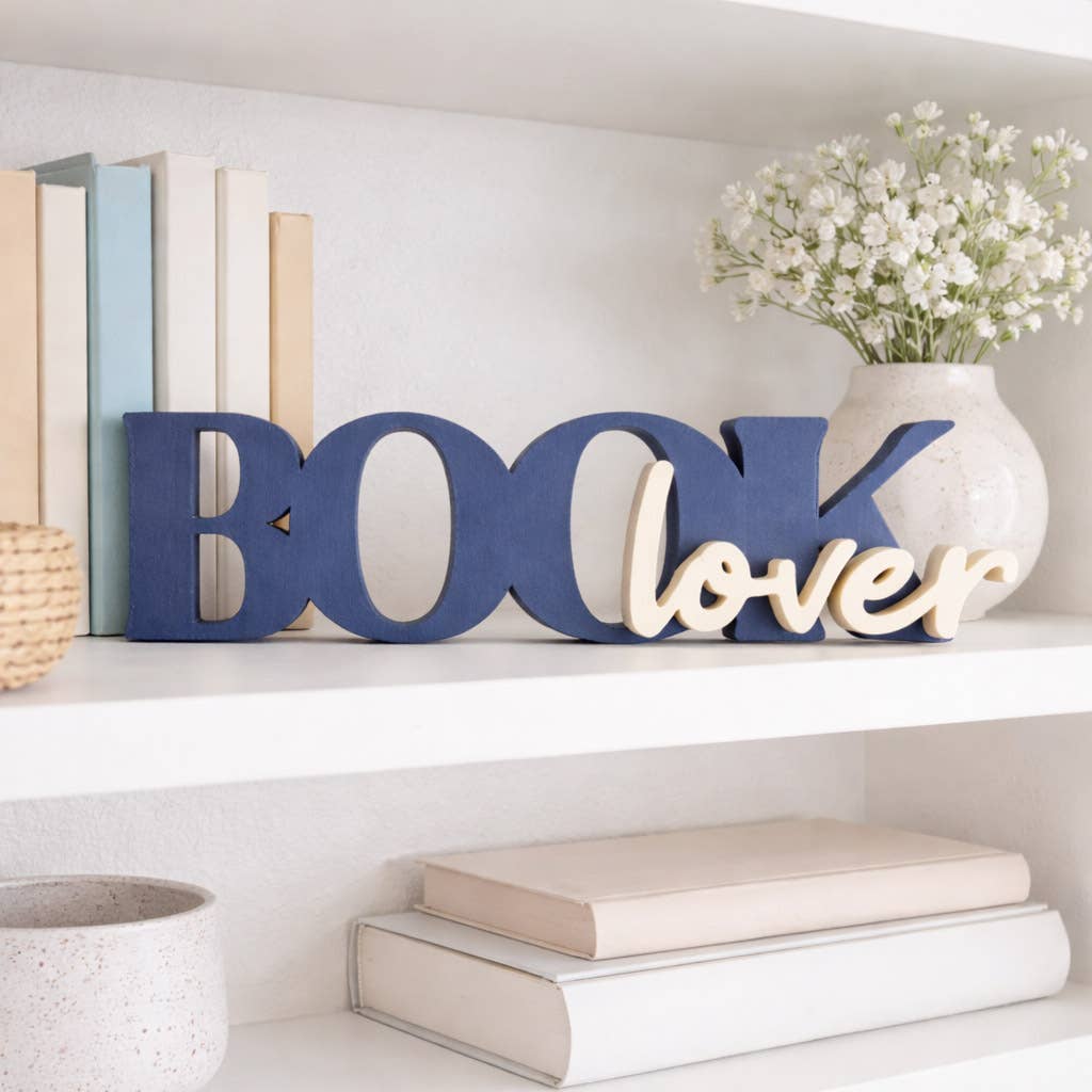 Book Lover Bookshelf Sign Decor