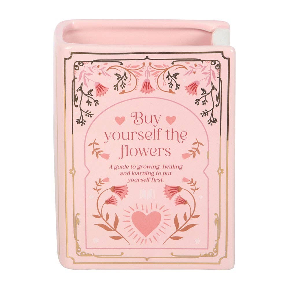 Pink Book Shaped Flower Vase