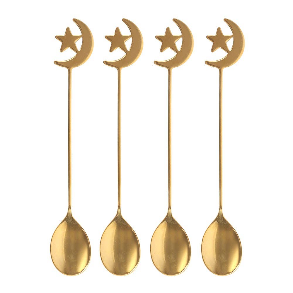 Star and Moon Set of 4 Teaspoons