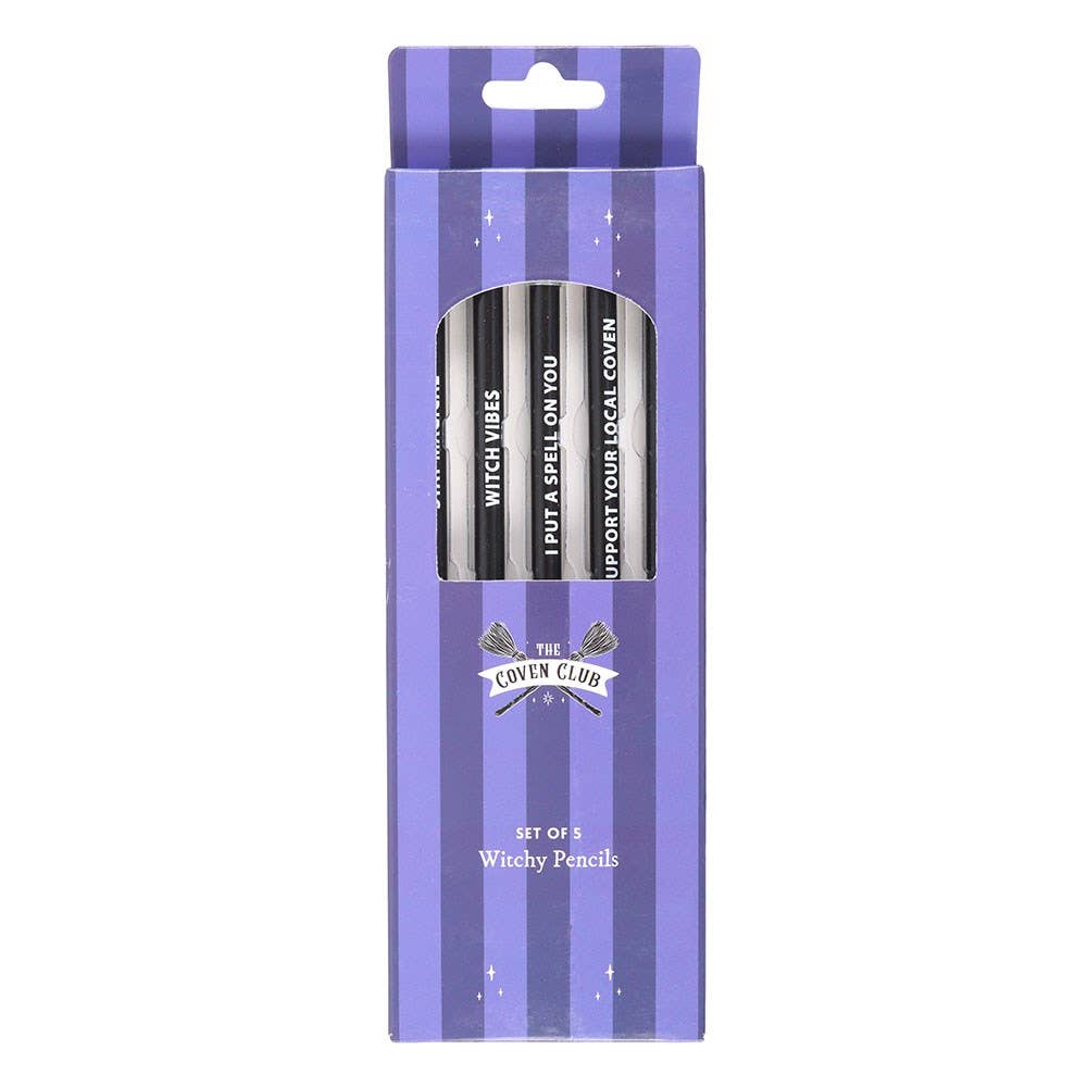The Coven Club Set of 5 Witchy Pencils