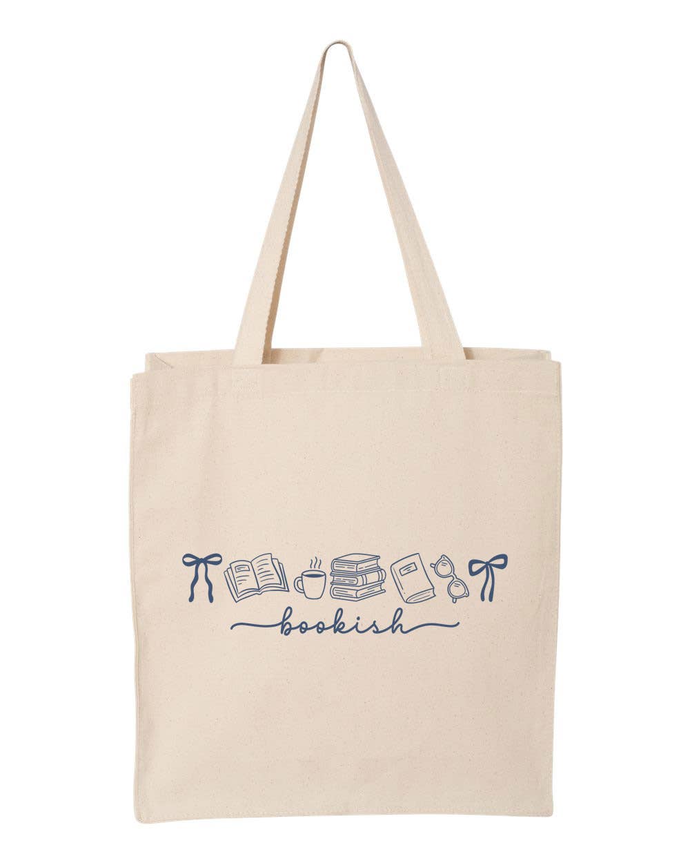 Doodle Bookish Book Lover Canvas Tote Bag