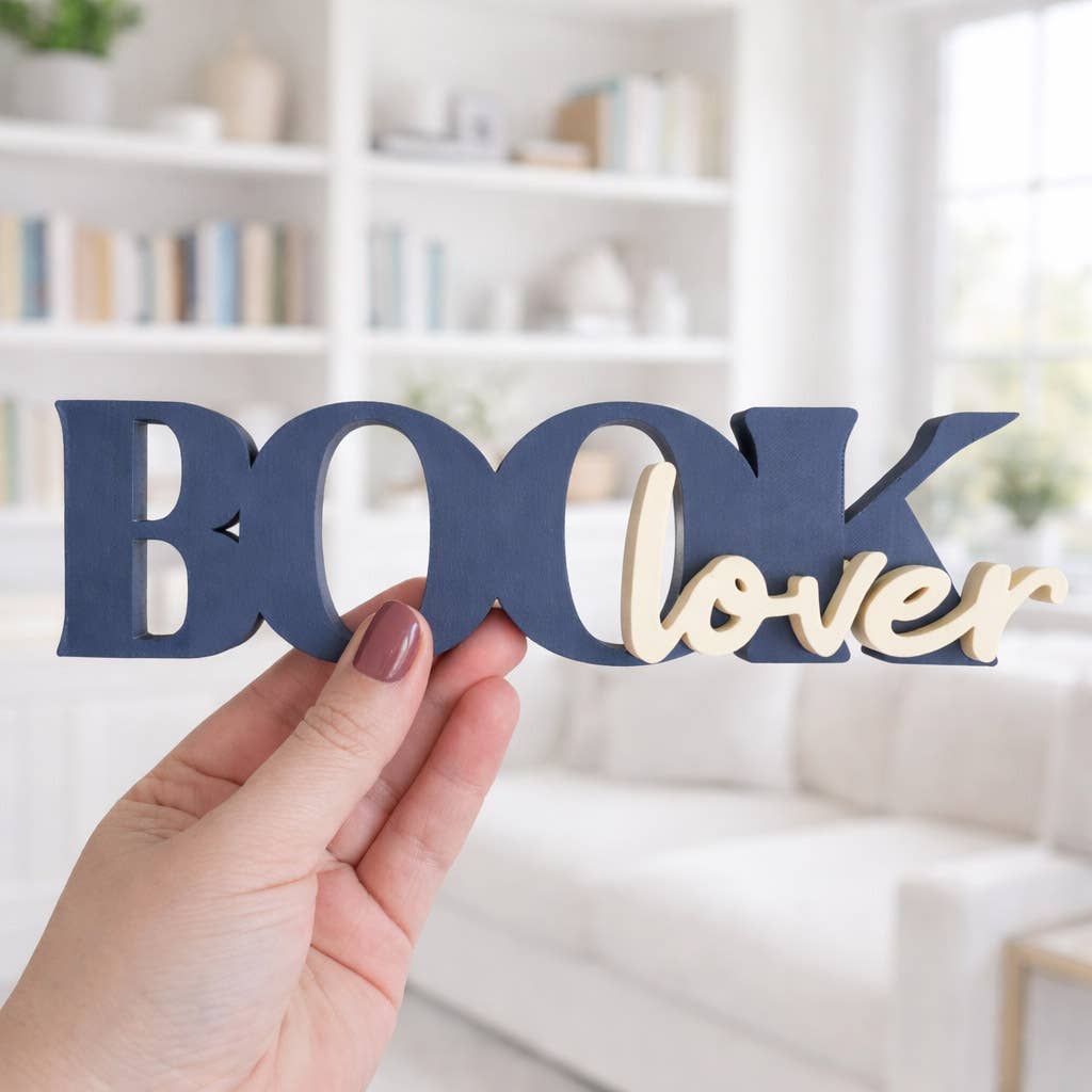 Book Lover Bookshelf Sign Decor
