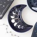 Blue Moon Phase Crescent Moon Ceramic Trinket Dish