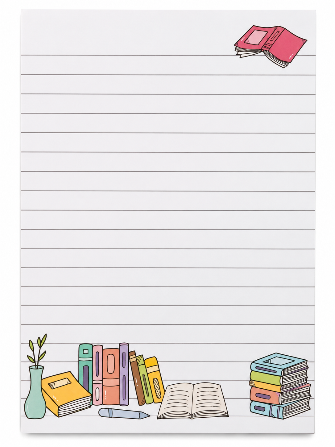 Book Themed Note Pad