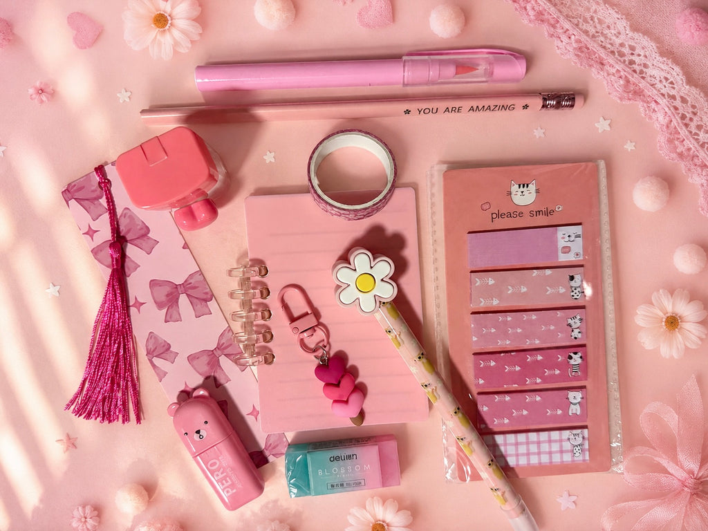 Pink Bookish Stationary Bundle