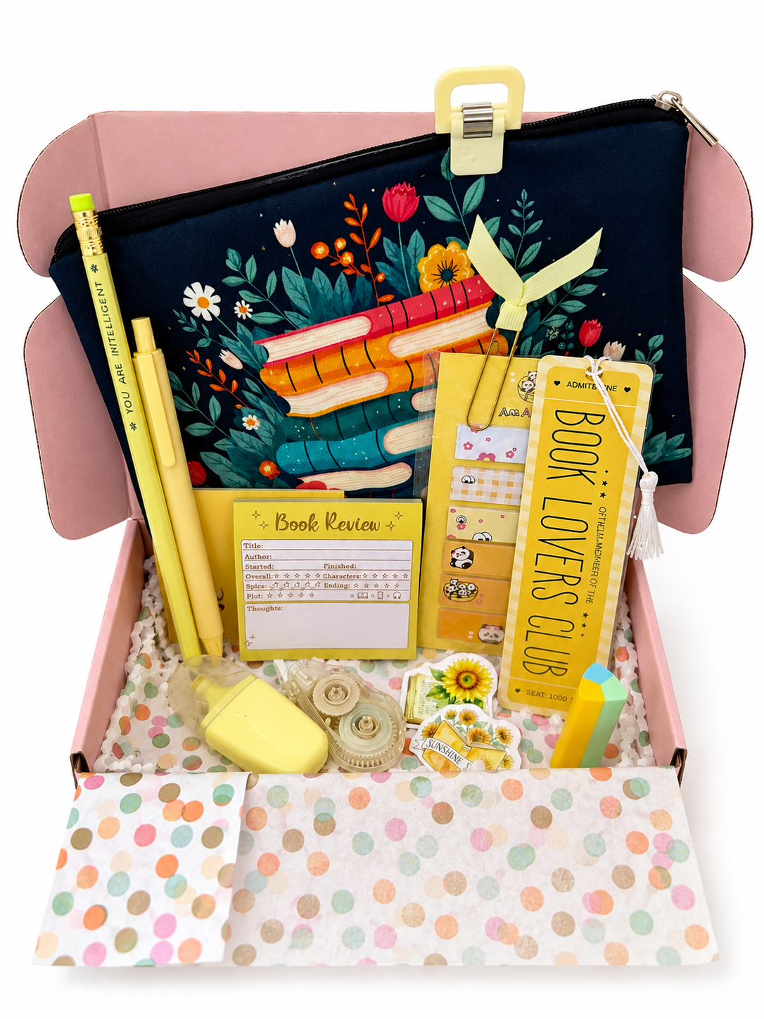 Yellow Bookish Stationary Bundle