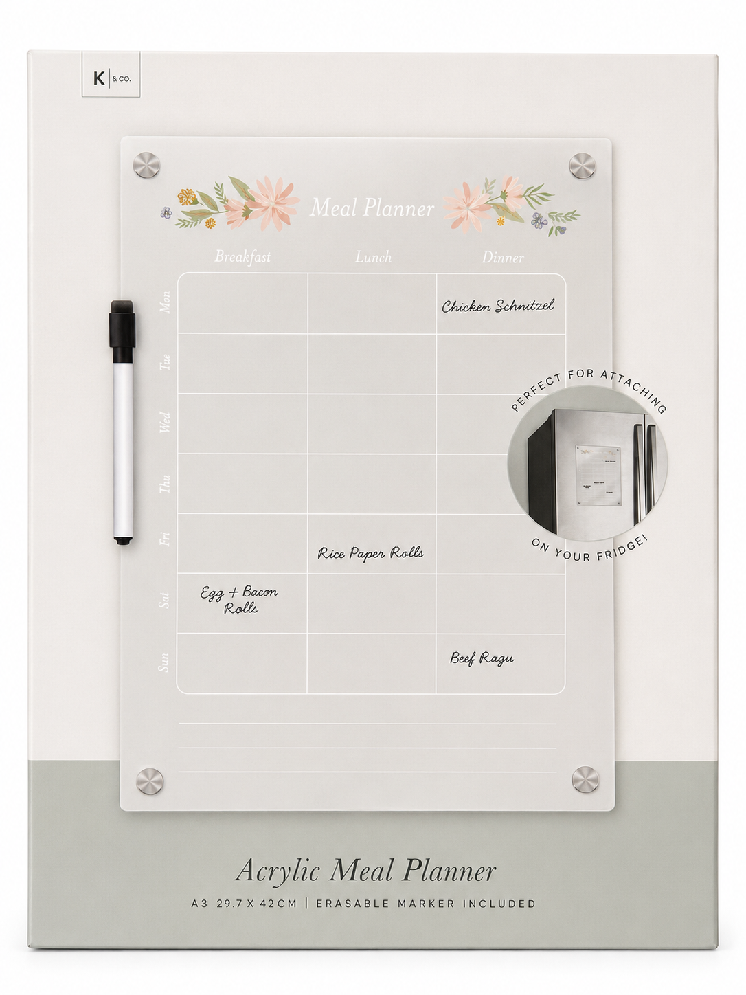 Acrylic Meal Planner