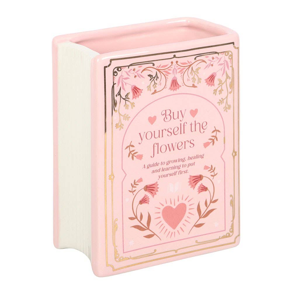 Pink Book Shaped Flower Vase