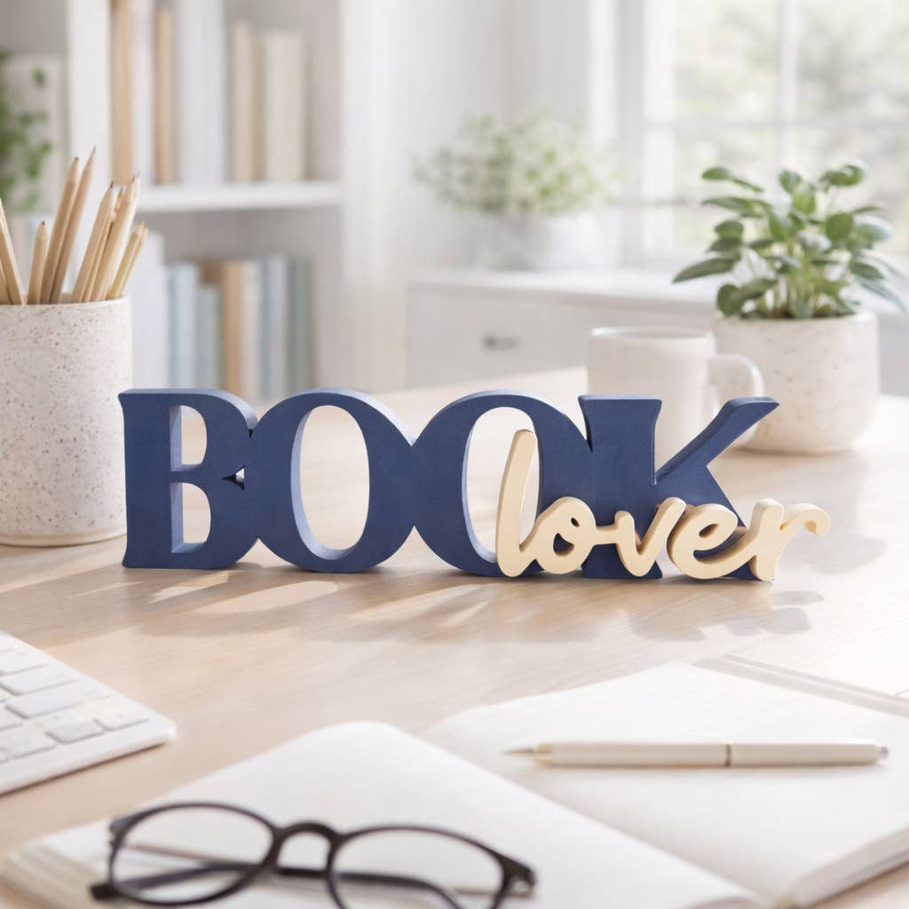 Book Lover Bookshelf Sign Decor