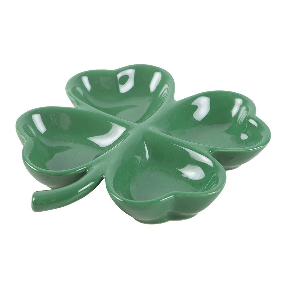 Four-Leaf Clover Ceramic Trinket Tray