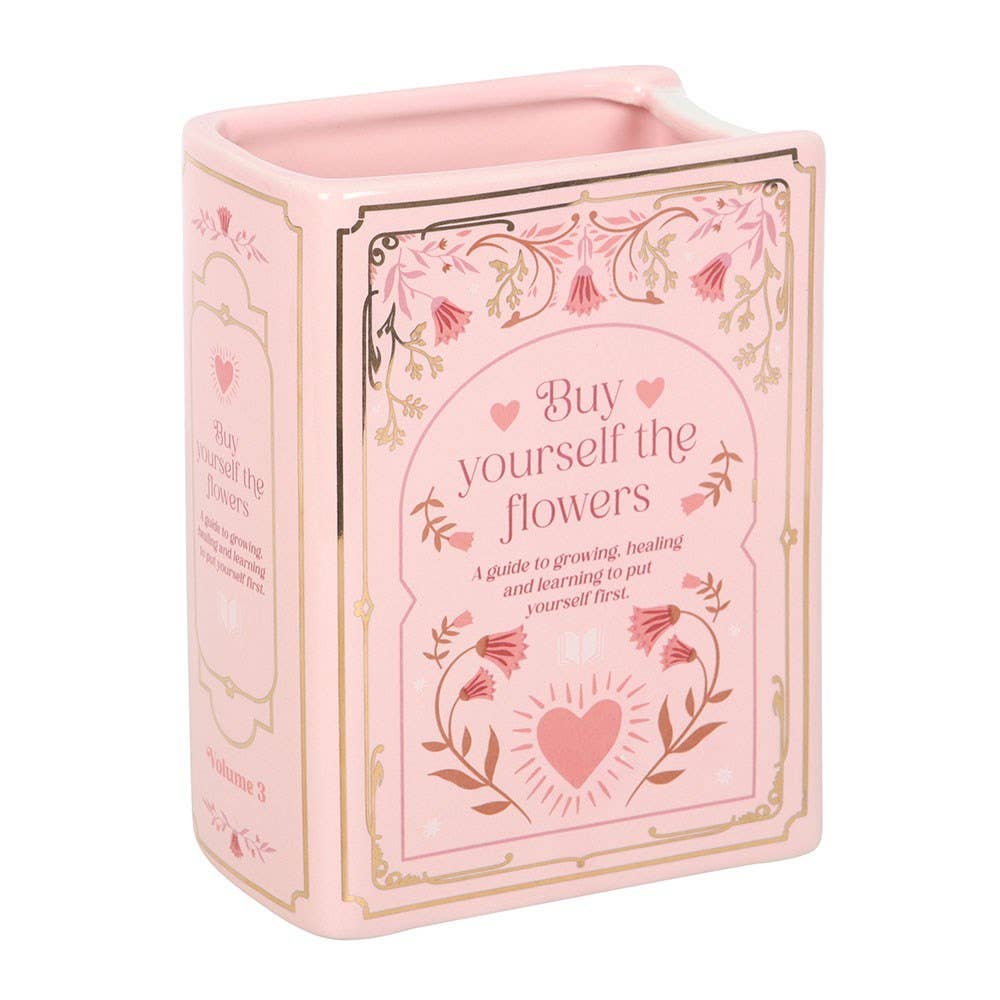 Pink Book Shaped Flower Vase