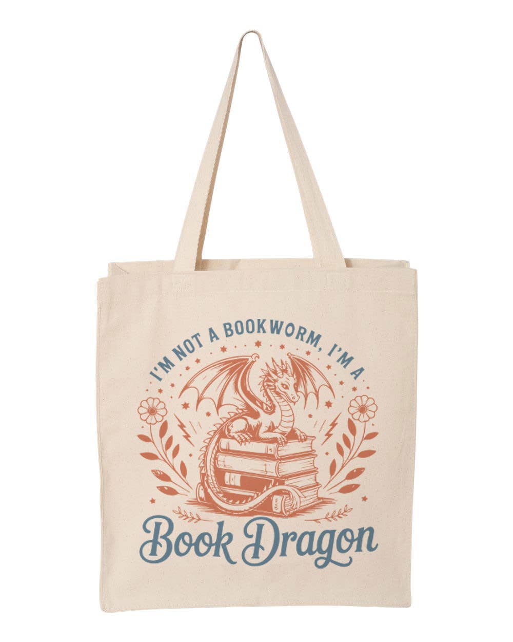 Book Dragon Book Lover Canvas Tote Bag