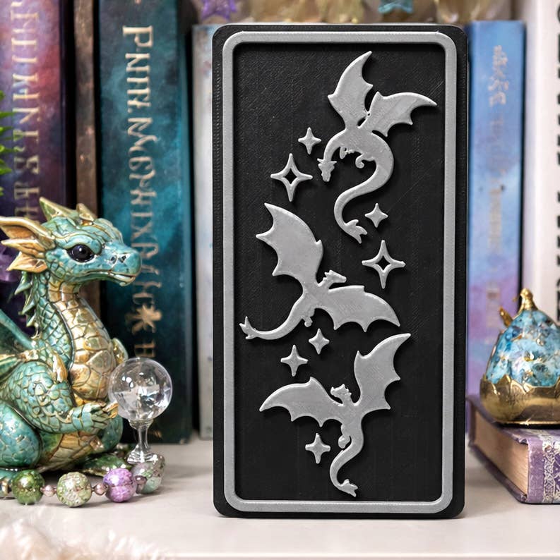 Dragon Fantasy Bookshelf Sign Decor